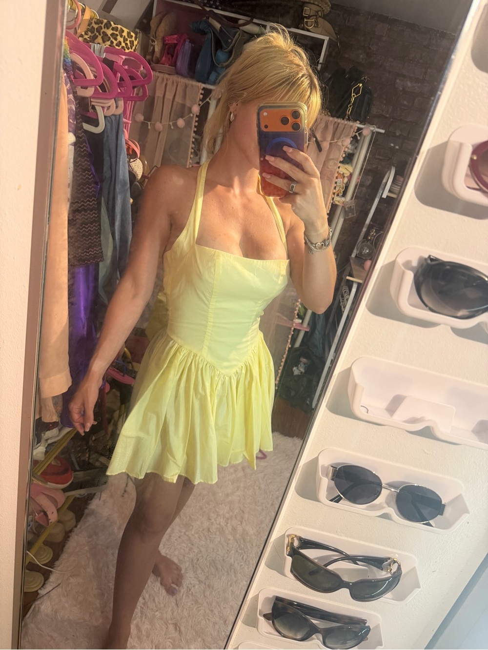 Lucy In The Sky Yellow Halter A-Line Dress